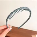 Cerchietto intrecciato grigio con denti antiscivolo, accessorio opaco per capelli donna - Grigio Intrecciato