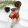 Detail of Christmas stocking hair claw clip with colorful glitter and resin finish - Christmas Sock