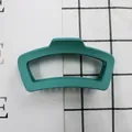 Pinza per capelli geometrica rettangolare opaca in colore ciano scuro intenso - Verde