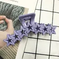 Star-shaped purple hair claw clip in macaron style with a durable matte plastic finish - Lavender