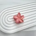 Elegante molletta per capelli a forma di plumeria rosa 4cm con finitura lucida - Rosa Pesca