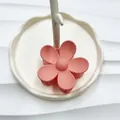 Molla per capelli a fiore rosa opaco con design retrò a 5 petali per acconciature - Rosa Coreano