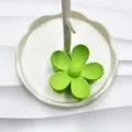 Molla per capelli a fiore verde brillante opaco con elegante finitura retrò colorata - verde chiaro