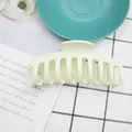Elegante pinza per capelli grande giallo crema opaco per acconciature capelli folti - crema / Vernice Gommata Opaca