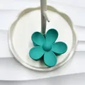 Pinza per capelli a fiore verde petrolio opaco per acconciature eleganti - Blu lago