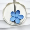 Molla per capelli a forma di fiore azzurro opaco con design retrò vintage - Blu Chiaro