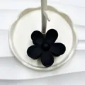 Pinza per capelli a fiore nero opaco con design minimalista a 5 petali da donna - Nero