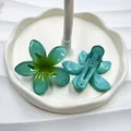 Dettagli di fermagli per capelli a forma di frangipane con robuste clip metalliche a becco - 6.5cm / Fermagli laterali / Blu