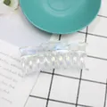 Elegante molletta per capelli cangiante con finitura perlata per uno styling alla moda - Trasparente / Iridescente Lucido