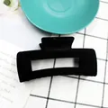 Elegante molletta per capelli quadrata nera opaca floccata per acconciature - Floccaggio Quadrato / Nero