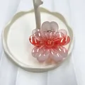 Pinza per capelli a fiore di frangipane con sfumatura rosa e petali trasparenti - Rosso Sfumato Striato