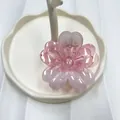 Pinza per capelli a fiore rosa traslucido con design a ciliegio per stile vacanziero - Rosa Sfumato Striato