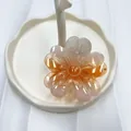 Pinza per capelli a fiore di frangipane con sfumatura dal rosa all'arancio ambra - Arancione Sfumato Striato