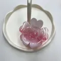 Pinza per capelli a fiore rosa sfumato con petali a cuore e finitura lucida - Rosa Sfumato