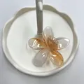 Fermaglio per capelli a fiori con sfumatura arancione per vacanze estive al mare - Fermagli laterali / 8.5cm / Arancione Trasparente