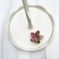 Fermaglio per capelli a fiori rosa e verde con finitura in resina per vacanze al mare - Pesca Marmorizzato