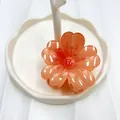 Pinza per capelli a fiore di frangipane rosso corallo traslucido per vacanze mare - Rosso Sfumato