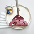 Morandi pink cheese-shaped hair claw clip with a glossy finish for a cute girlish style - Plum Red