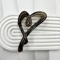 Smoky grey translucent heart-shaped hair claw clip in matte resin finish for women - Transparent Black