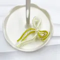 Pince à cheveux noeud vert et jaune en acrylique transparent pour femmes - Jaune Clair et Gingembre