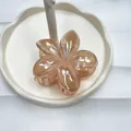 Molla per capelli a forma di plumeria oro champagne con finitura perlata - 8cm / Arancione Gelatina Iridescente