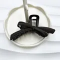 Matte black large bow hair claw clip with frosted finish for thick hair styling - Matte Rubber Dark Grey