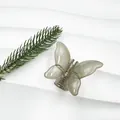 Pince à cheveux papillon gris foncé translucide avec finition mate pour femmes - Gris Brillant