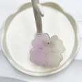 Schattige bloem haarklem met paars-geel verloop in een minimalistische schaal - Lichtroze en Geel