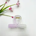 Haarklem met roze en wit verloop, matte afwerking en gouden metalen veerclip - Lichtroze en Geel