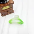 Pinza para el pelo semicircular mate con degradado verde caramelo para peinados de mujer - Verde