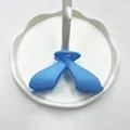 Blue silicone hook-shaped replacement ear tips with soft matte finish on white display tray - Blue