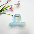 Blue and yellow gradient jelly bowtie hair claw clip with matte finish for women - Blue and Yellow