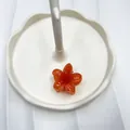 Pinza per capelli a forma di fiore arancione in resina per acconciature da mare - Arancione Scuro