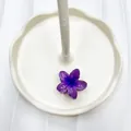 Molla per capelli a forma di fiore viola sfumato in resina per vacanze al mare - Viola