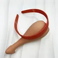 Cerchietto largo rosso arancio con denti antiscivolo in stile opaco Morandi - Arancione