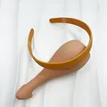 Cerchietto largo giallo zenzero opaco stile Morandi con denti antiscivolo donna - Giallo