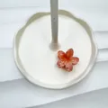 Molla per capelli a forma di fiore di frangipane in resina rosa per vacanze al mare - Rosso Anguria Chiaro