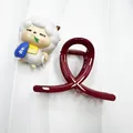 Elegante pinza de pelo roja granate en resina brillante con diseño de lazo para peinados - Estilo Percha Pequeña