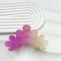 11cm purple and yellow gradient triple flower hair claw clip with matte resin finish - Large (Pink And Yellow) / Pink And Yellow Gradient