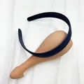 Cerchietto largo blu scuro opaco con denti antiscivolo per acconciatura capelli - Blu navy