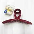 Elegante pinza para el pelo rojo vino en acabado brillante para peinados voluminosos - Estilo Percha Grande