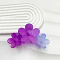 Gradient purple plumeria hair claw clips in matte resin finish for women styling - Large (Plum Pink And Blue) / Plum Pink And Blue Gradient