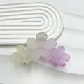 Gradient pink and yellow 11cm resin hair claw clip with triple flower petal design - Large (Light Pink And Yellow) / Light Pink And Yellow Gradient