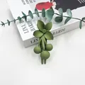 Fermaglio per capelli a fiore verde avocado opaco con perle elegante per donne - Verde