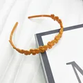 Cerchietto per capelli a fiori arancione opaco con denti antiscivolo per donna, stile dolce - Giallo