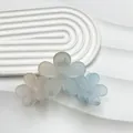 Matte flower hair claw clip with beige, white, and blue gradient three-flower design - 11CM Size / Blue and Light Orange Gradient
