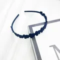 Cerchietto fiori blu navy opaco con dentini antiscivolo per donne e ragazze - Blu navy
