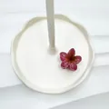 Pinza per capelli a fiore di frangipane rosa traslucido per vacanze al mare - Fucsia