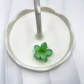 Pinza per capelli a fiore di frangipane verde traslucido per vacanze al mare e stile - Verde Turchese