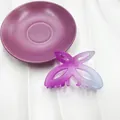 Elegante molletta per capelli a farfalla con sfumatura viola e blu opaco - 8cm / Rosa Prugna e Blu